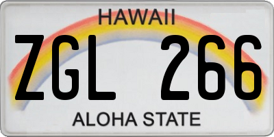 HI license plate ZGL266