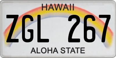 HI license plate ZGL267