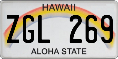 HI license plate ZGL269