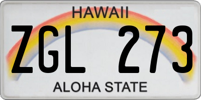 HI license plate ZGL273