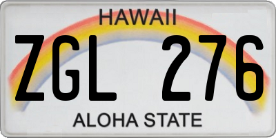 HI license plate ZGL276