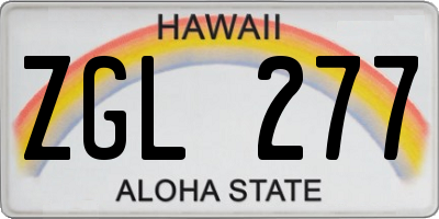 HI license plate ZGL277