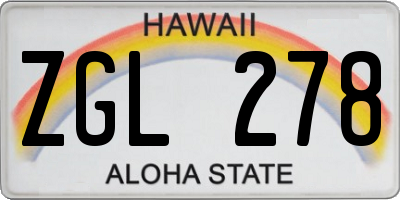 HI license plate ZGL278