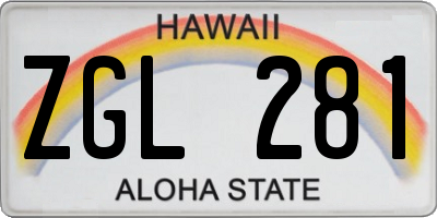 HI license plate ZGL281