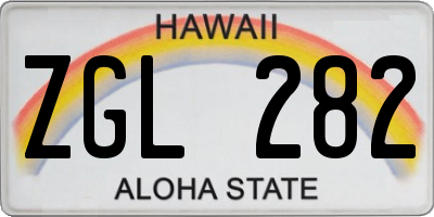 HI license plate ZGL282