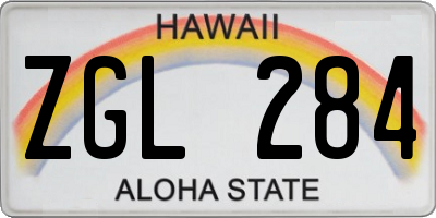 HI license plate ZGL284