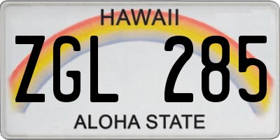 HI license plate ZGL285