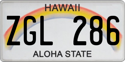 HI license plate ZGL286