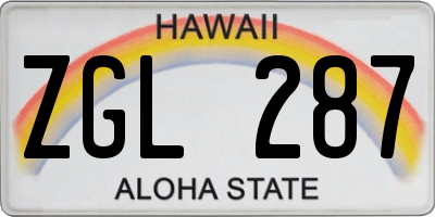 HI license plate ZGL287