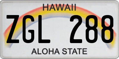 HI license plate ZGL288