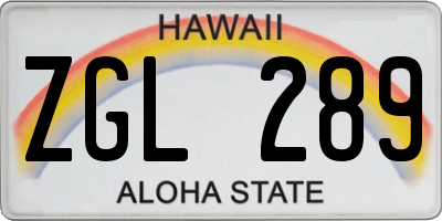 HI license plate ZGL289
