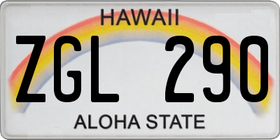 HI license plate ZGL290