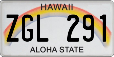 HI license plate ZGL291