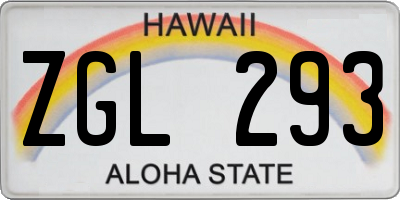 HI license plate ZGL293