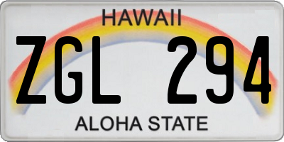 HI license plate ZGL294