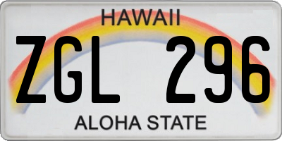 HI license plate ZGL296