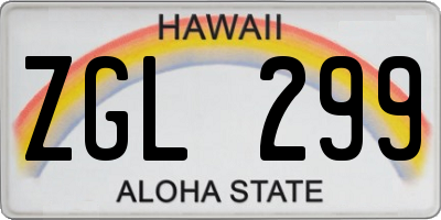 HI license plate ZGL299