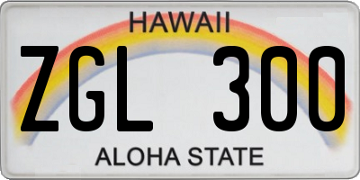 HI license plate ZGL300