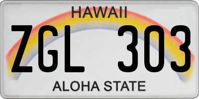 HI license plate ZGL303