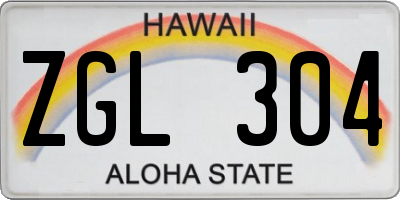 HI license plate ZGL304