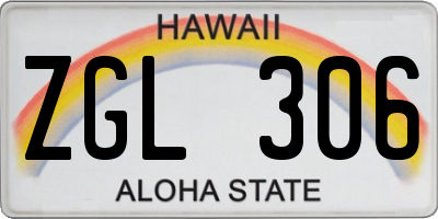 HI license plate ZGL306