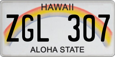 HI license plate ZGL307