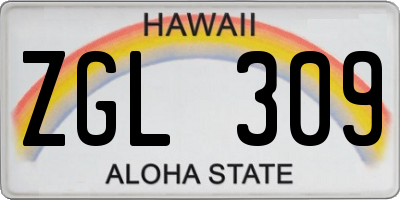 HI license plate ZGL309