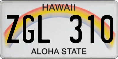 HI license plate ZGL310