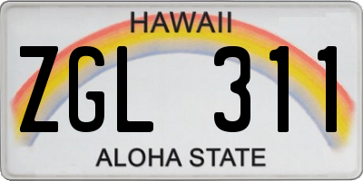 HI license plate ZGL311