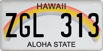 HI license plate ZGL313