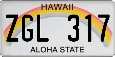 HI license plate ZGL317
