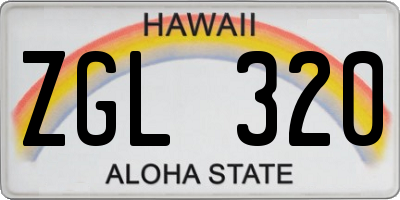 HI license plate ZGL320