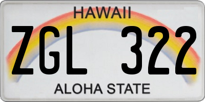 HI license plate ZGL322