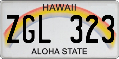 HI license plate ZGL323