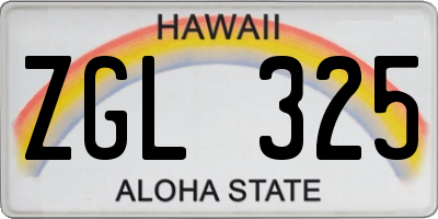 HI license plate ZGL325