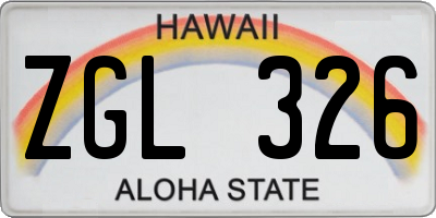 HI license plate ZGL326
