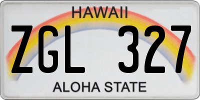 HI license plate ZGL327