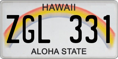 HI license plate ZGL331