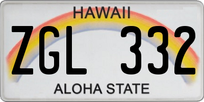 HI license plate ZGL332