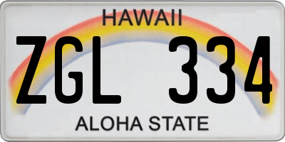 HI license plate ZGL334