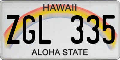 HI license plate ZGL335