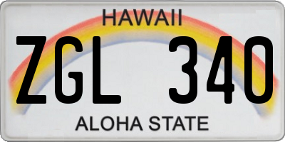 HI license plate ZGL340