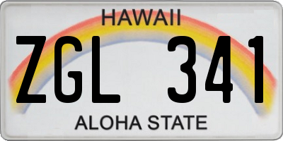 HI license plate ZGL341