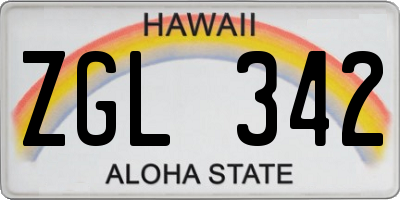 HI license plate ZGL342