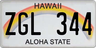 HI license plate ZGL344