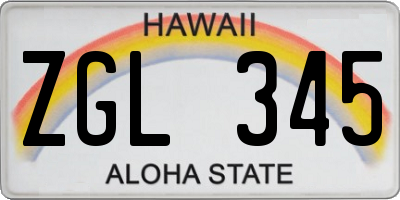 HI license plate ZGL345