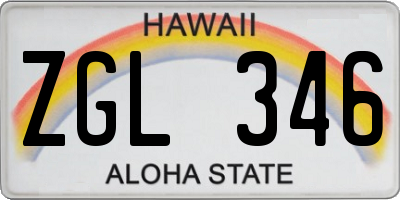 HI license plate ZGL346