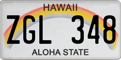 HI license plate ZGL348