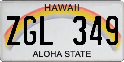 HI license plate ZGL349