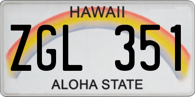 HI license plate ZGL351